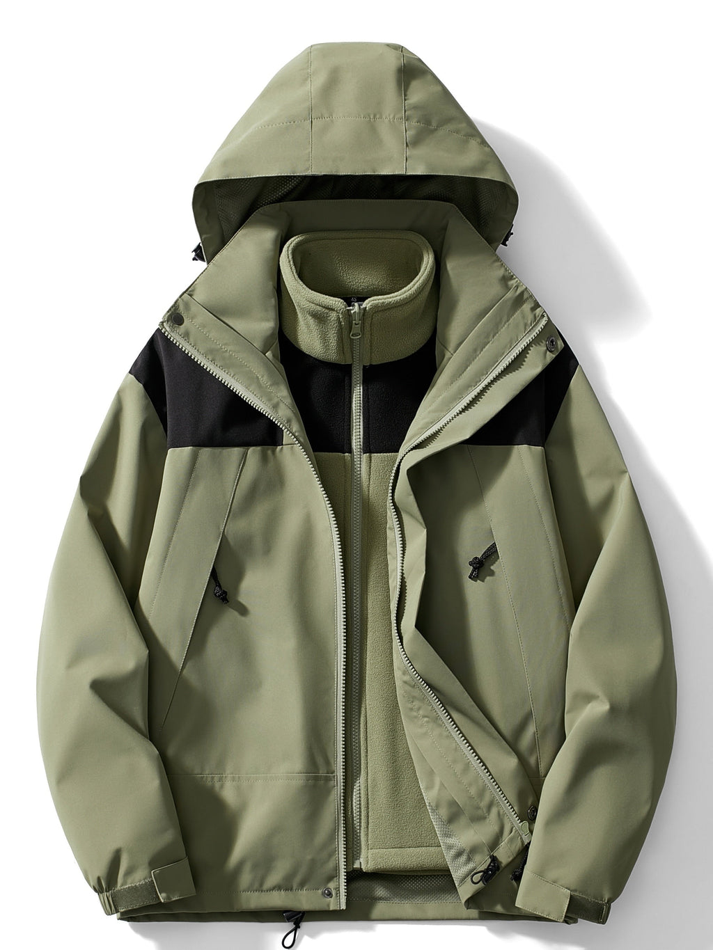 Chaqueta Impermeable 3 en 1 con Forro Polar Mujer Capucha