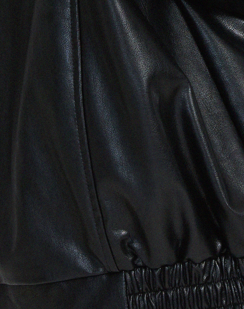 Chaqueta de Cuero Oversize Biker Mujer Cremallera