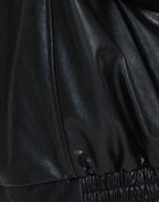 Women's Oversized Leather Biker Jacket with Zipper