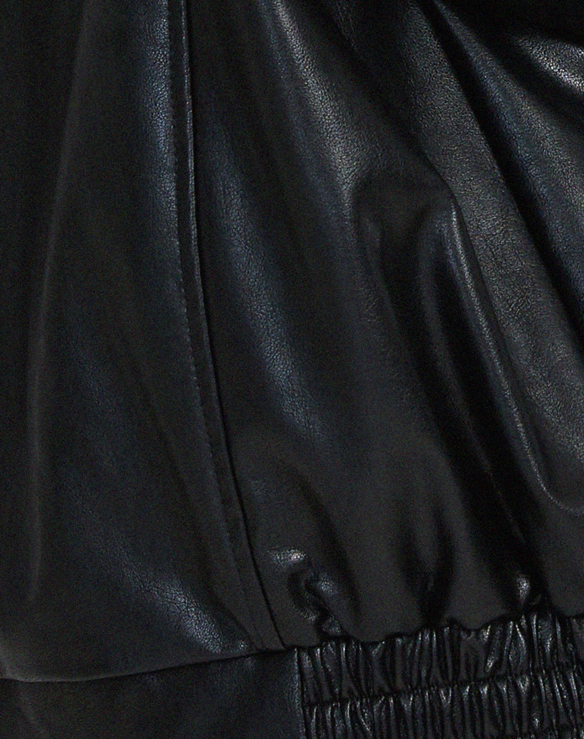 Chaqueta de Cuero Oversize Biker Mujer Cremallera