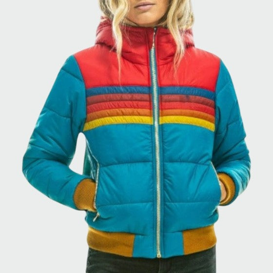 Chaqueta Acolchada Impermeable Mujer Estampado Multicolor