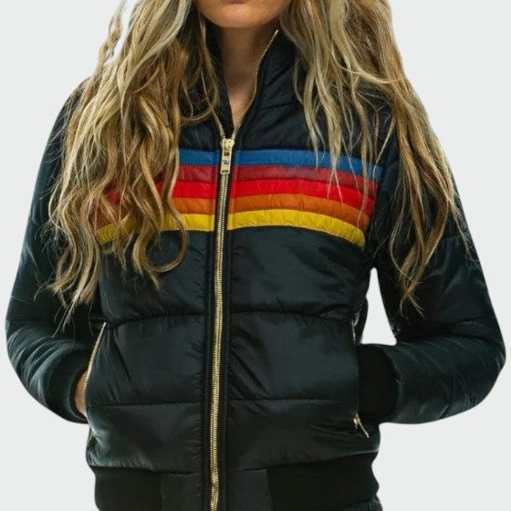Chaqueta Acolchada Impermeable Mujer Estampado Multicolor