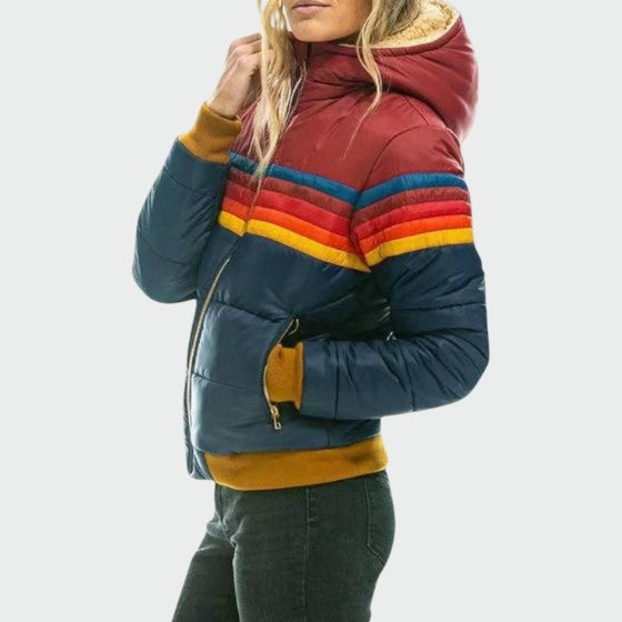 Chaqueta Acolchada Impermeable Mujer Estampado Multicolor