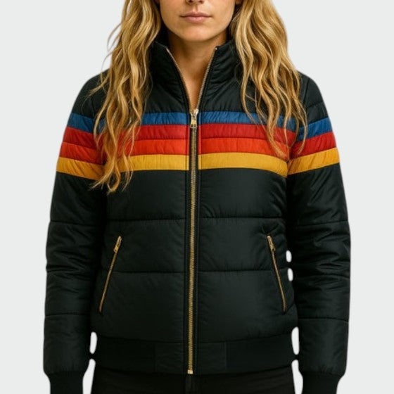 Chaqueta Acolchada Impermeable Mujer Estampado Multicolor