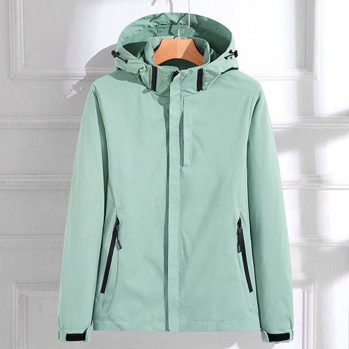 Chaqueta Impermeable con Capucha Mujer Cortavientos