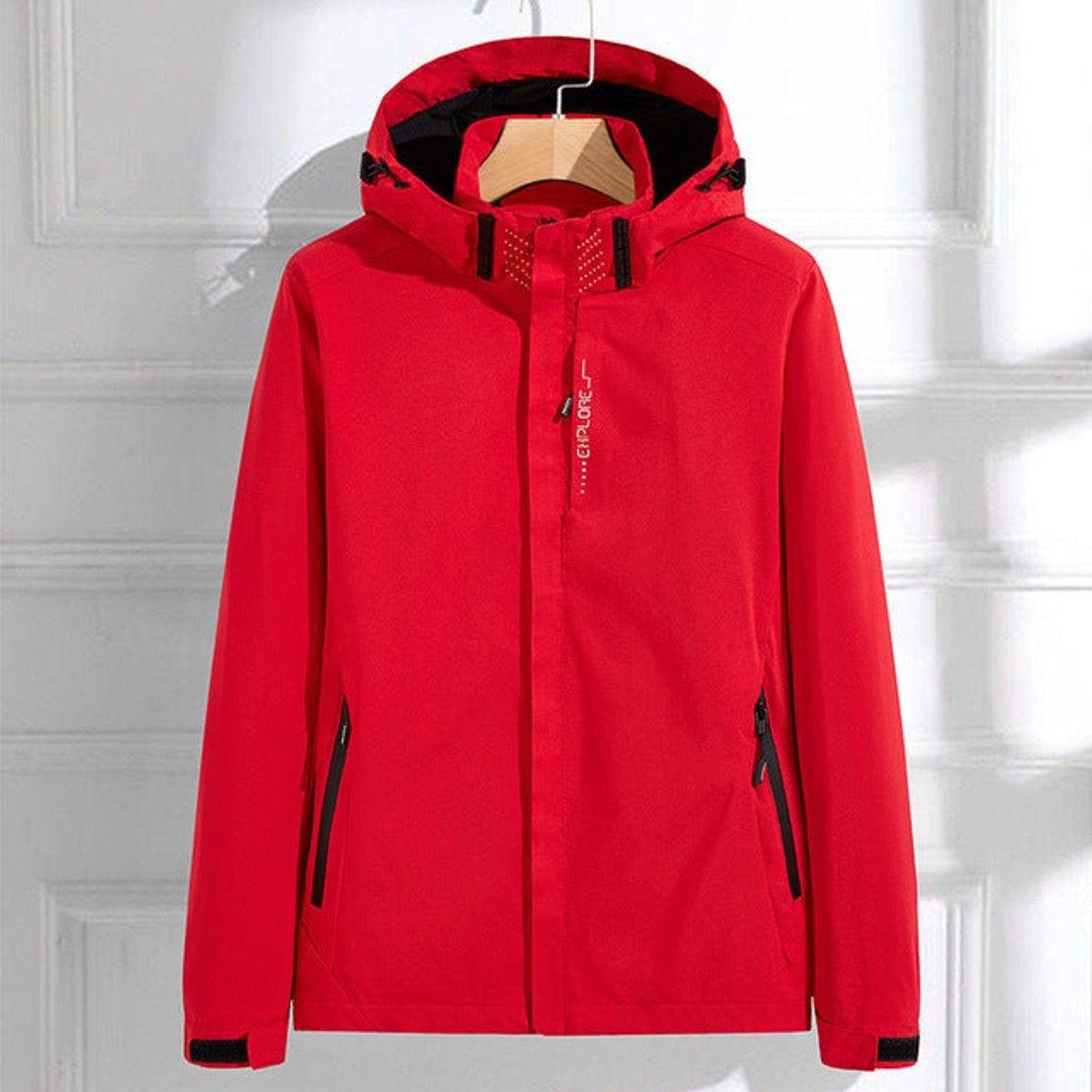Chaqueta Impermeable con Capucha Mujer Cortavientos