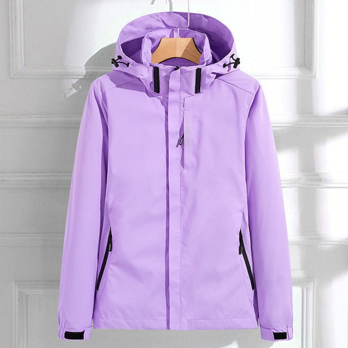 Chaqueta Impermeable con Capucha Mujer Cortavientos
