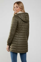 Women's Long Padded Parka with Sherpa-Lined Hood