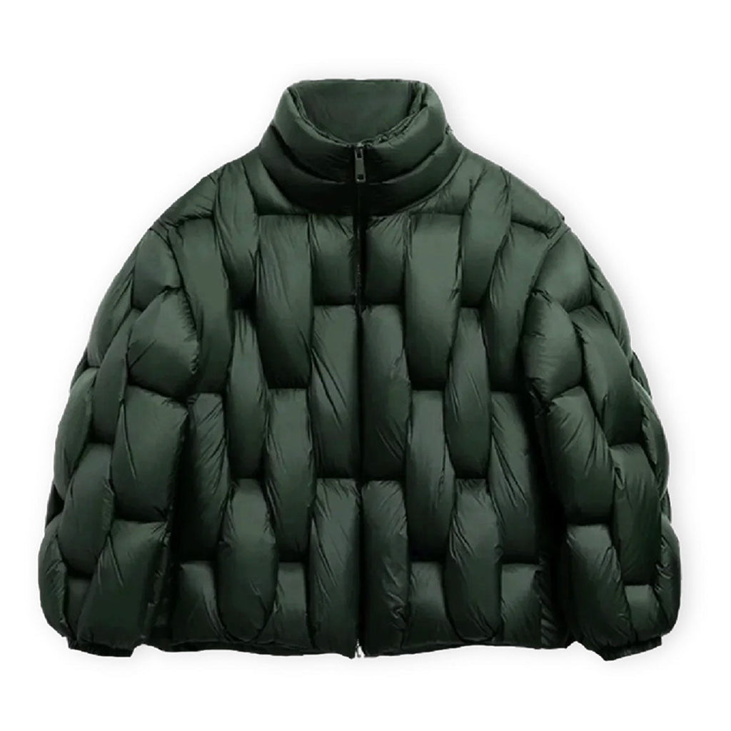 Chaqueta de Plumas Oversize Mujer Cuello Alto Cremallera