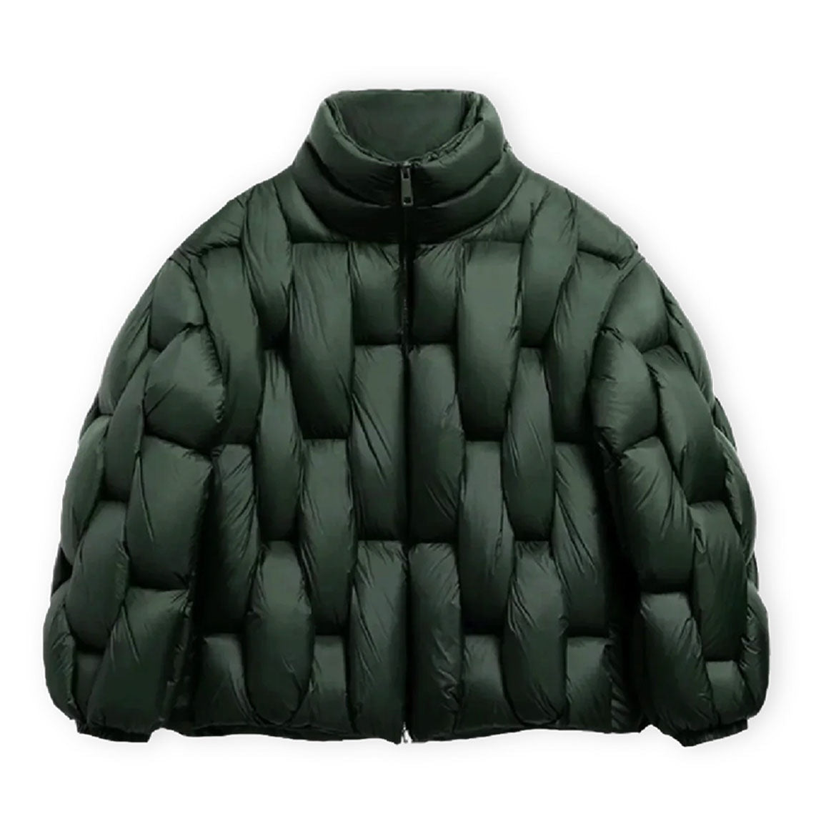 Chaqueta de Plumas Oversize Mujer Cuello Alto Cremallera