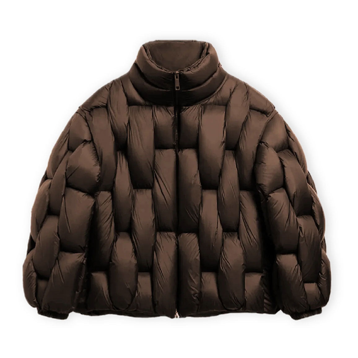 Chaqueta de Plumas Oversize Mujer Cuello Alto Cremallera