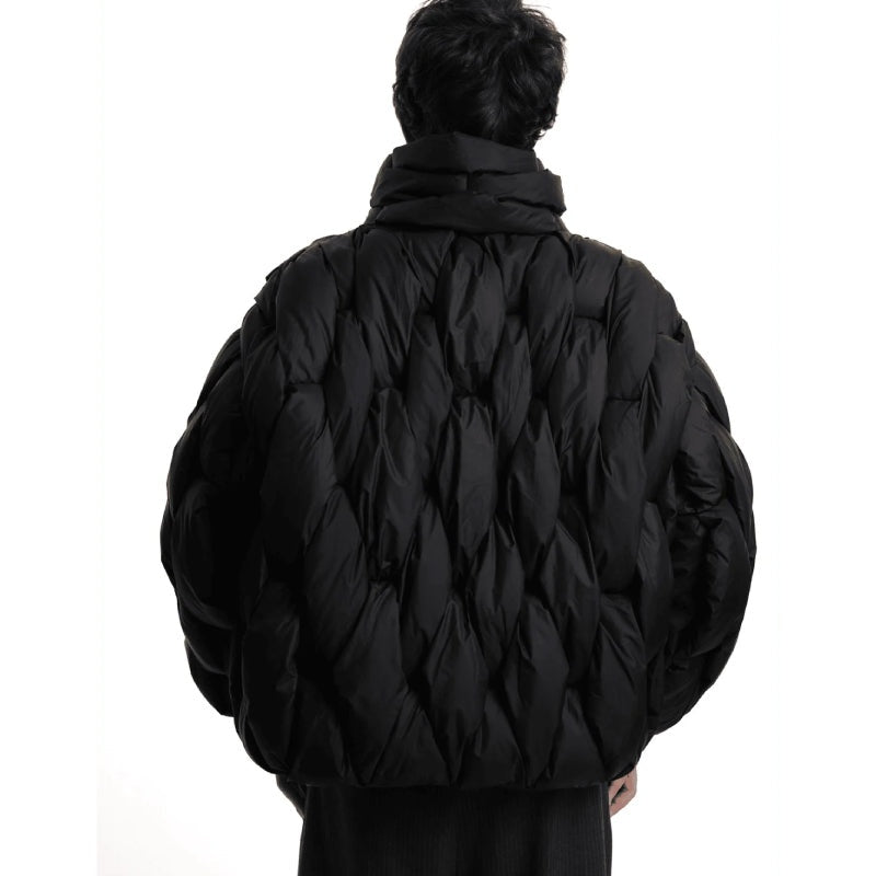 Chaqueta de Plumas Oversize Mujer Cuello Alto Cremallera