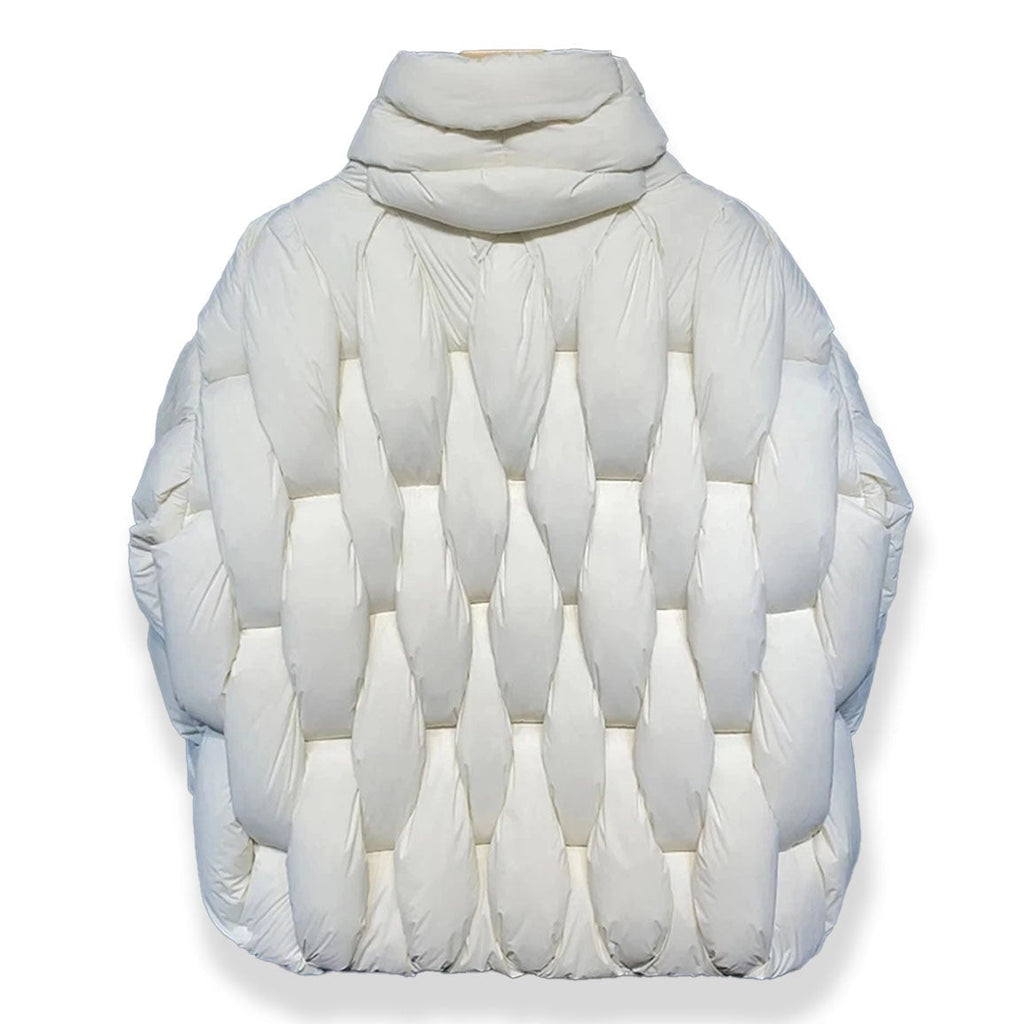 Chaqueta de Plumas Oversize Mujer Cuello Alto Cremallera
