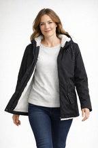 Women's Waterproof Hooded Faux-Shearling Lined Jacket