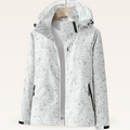 Chaqueta Cortavientos Estampada con Capucha Mujer Cremallera