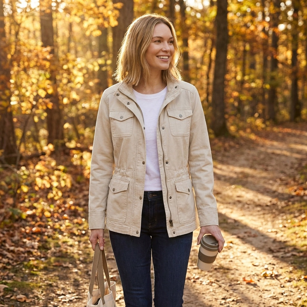 Chaqueta Militar Utility Mujer Cuatro Bolsillos