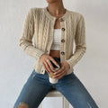 Chaqueta de Punto Mujer Manga Larga Botones