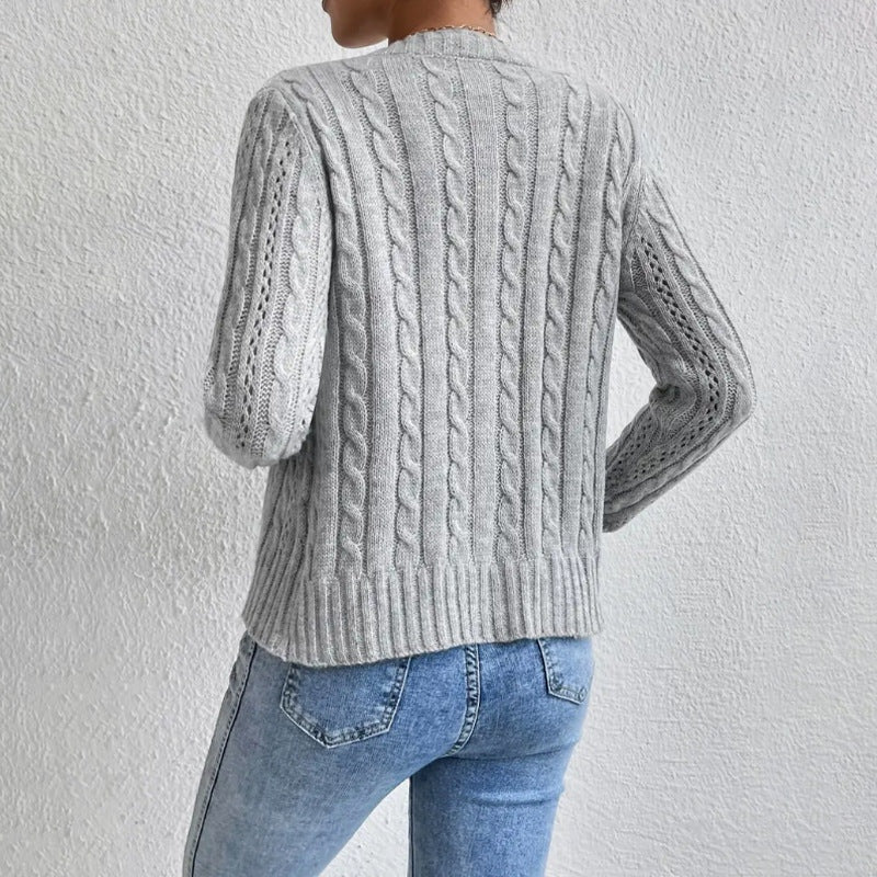 Chaqueta de Punto Mujer Manga Larga Botones