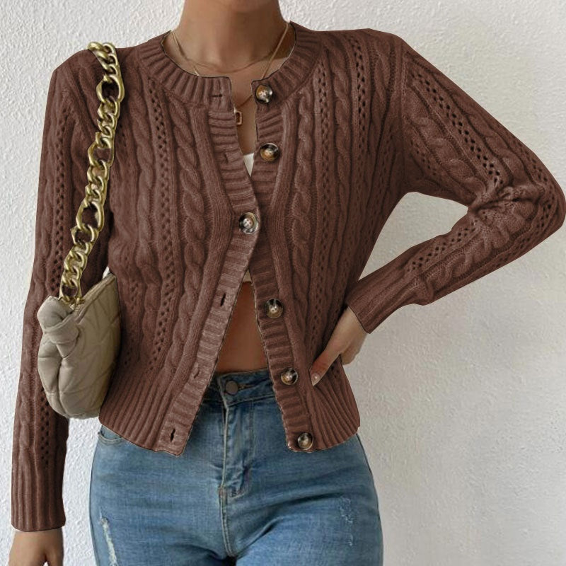 Chaqueta de Punto Mujer Manga Larga Botones