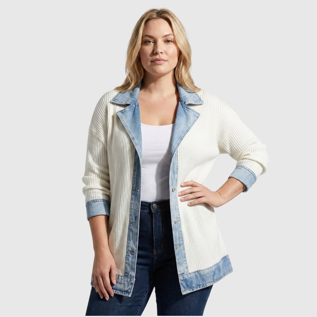 Chaqueta de Punto Vaquera Mujer Manga Larga