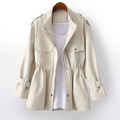 Chaqueta Militar Corta Mujer Cintura Ajustable
