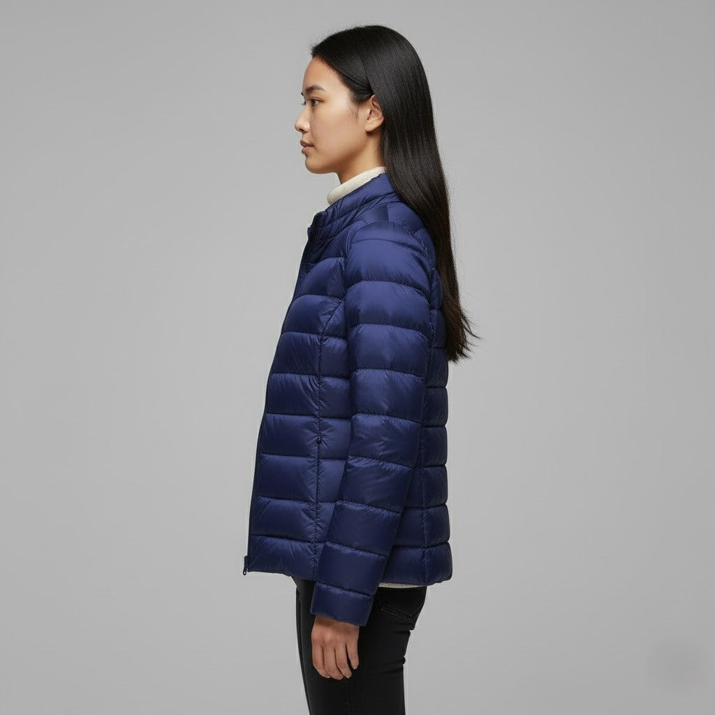 Chaqueta Acolchada Puffer Jacket Mujer Cuello Alto