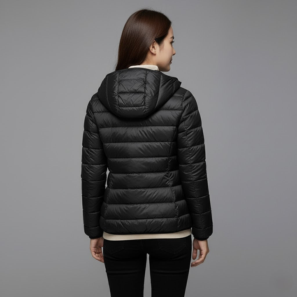 Chaqueta Acolchada Puffer Jacket Mujer Cuello Alto