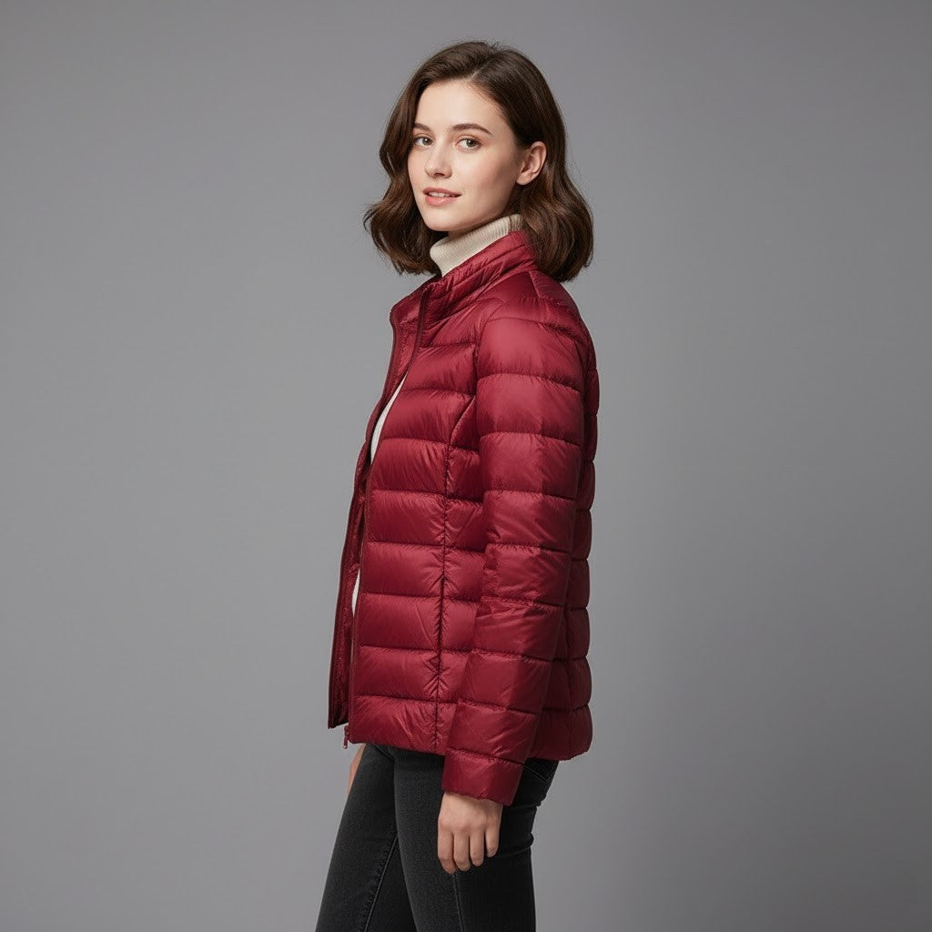 Chaqueta Acolchada Puffer Jacket Mujer Cuello Alto