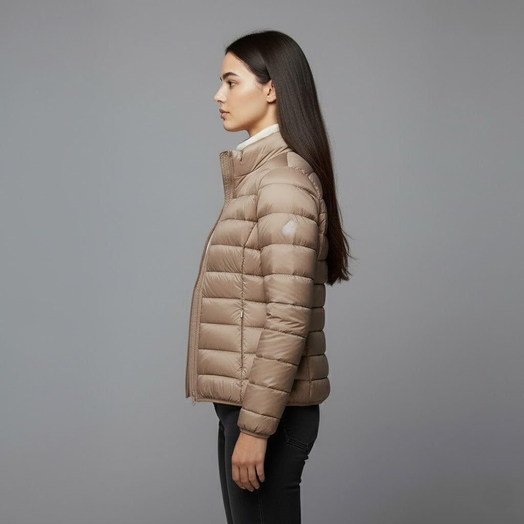 Chaqueta Acolchada Puffer Jacket Mujer Cuello Alto