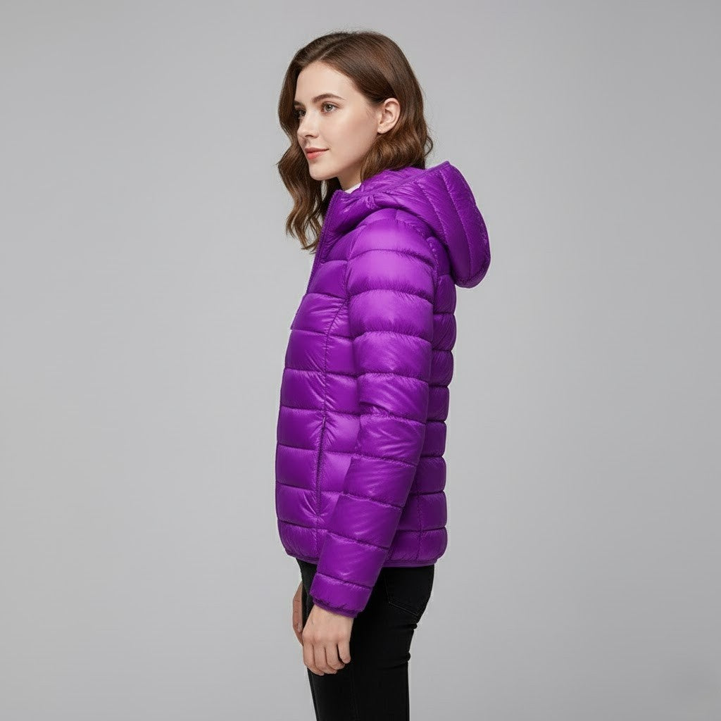 Chaqueta Acolchada Puffer Jacket Mujer Cuello Alto