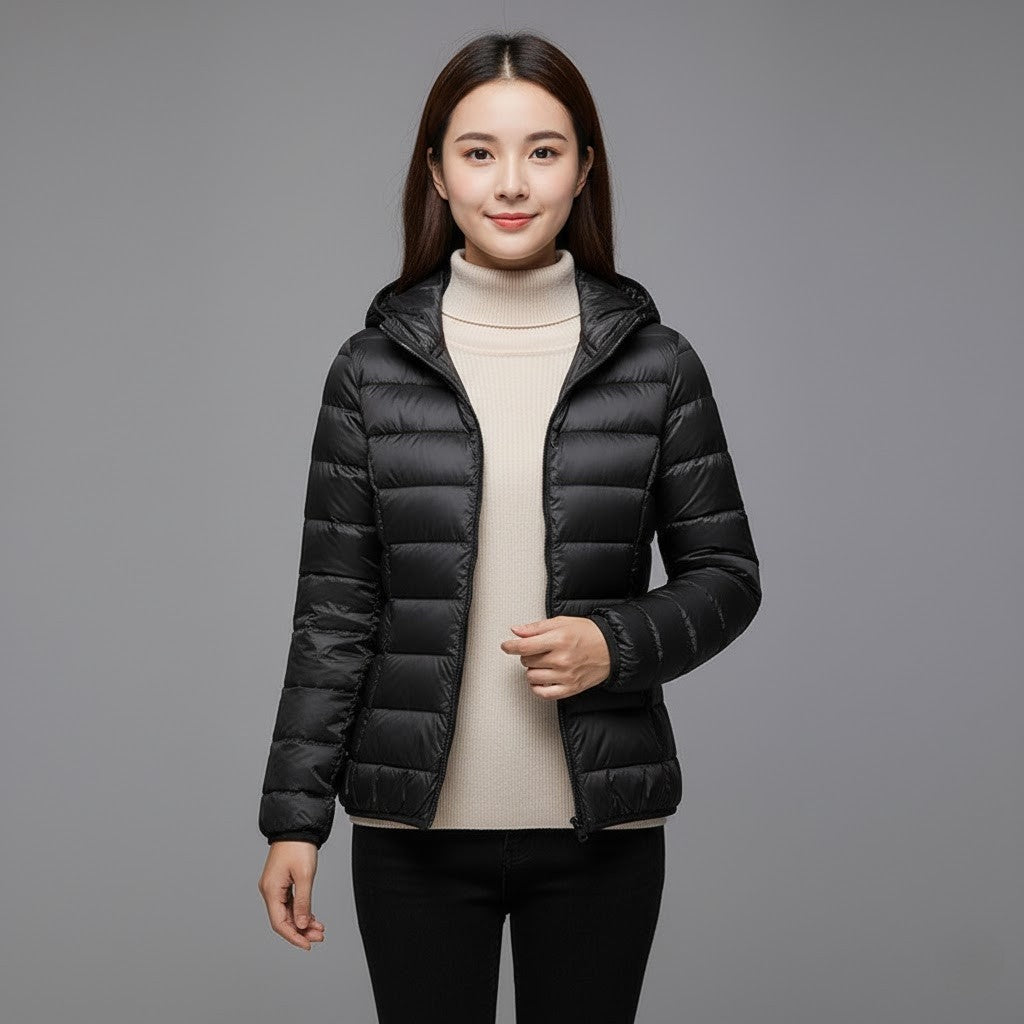 Chaqueta Acolchada Puffer Jacket Mujer Cuello Alto