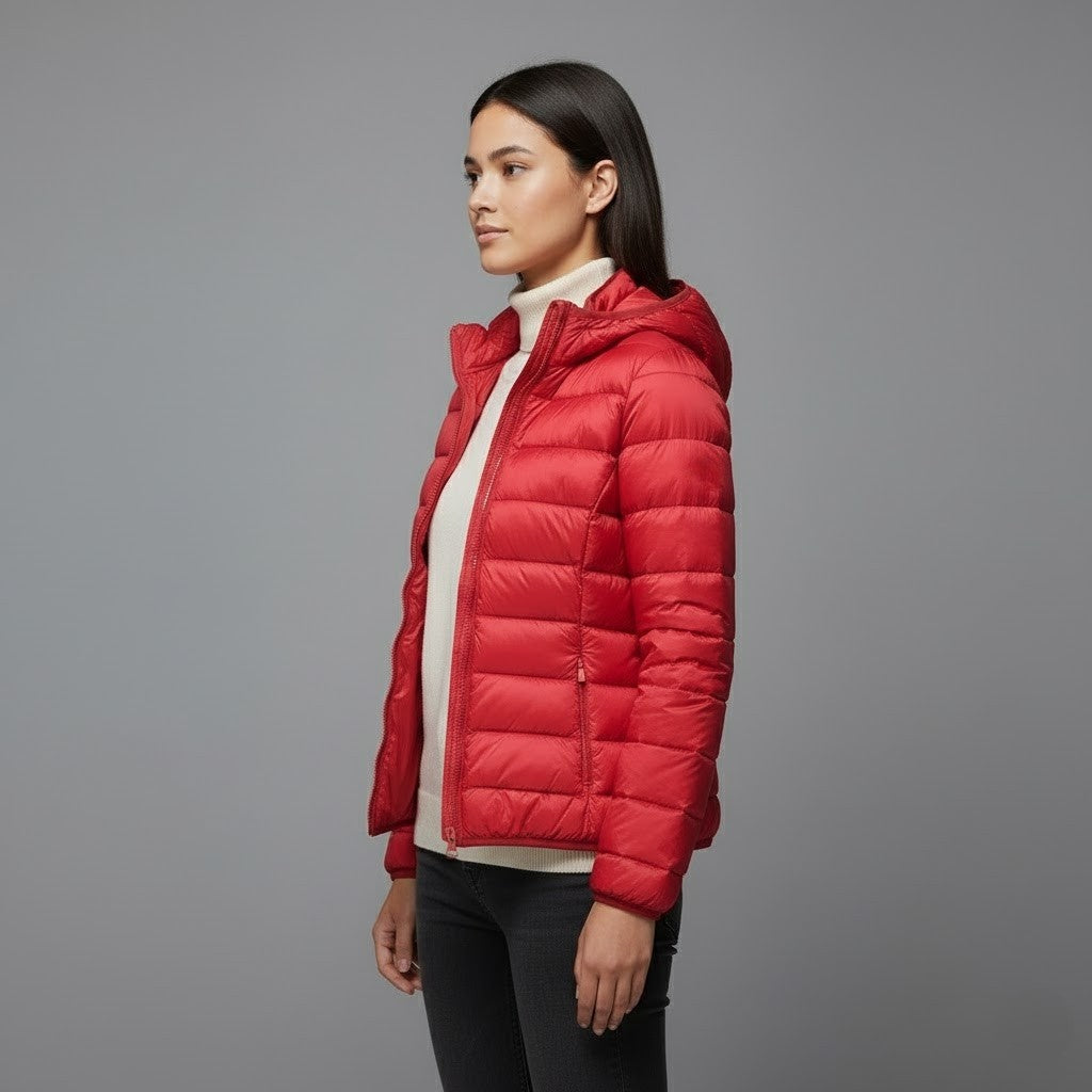 Chaqueta Acolchada Puffer Jacket Mujer Cuello Alto