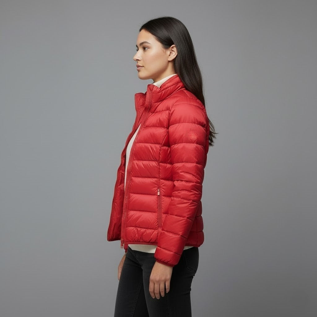 Chaqueta Acolchada Puffer Jacket Mujer Cuello Alto
