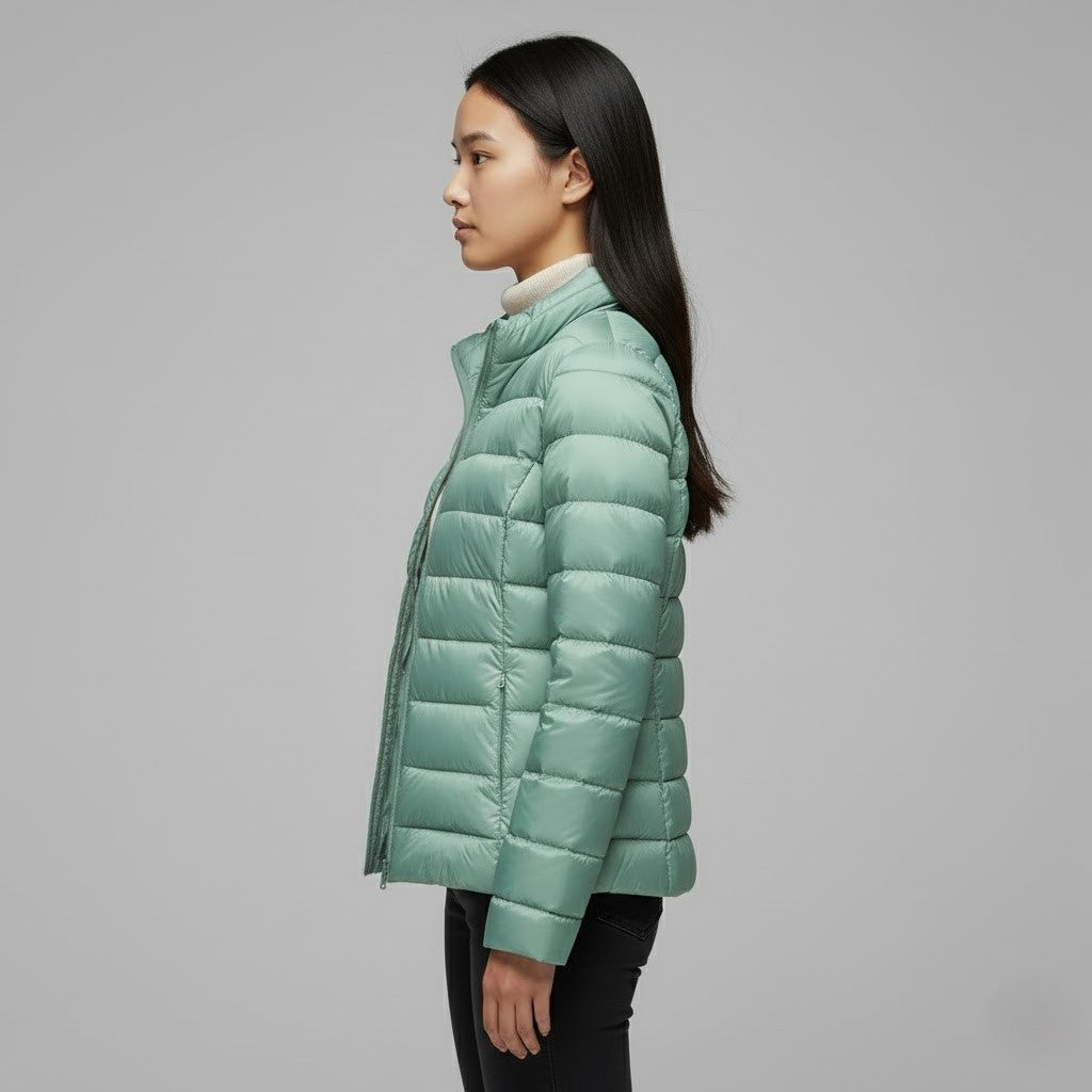 Chaqueta Acolchada Puffer Jacket Mujer Cuello Alto