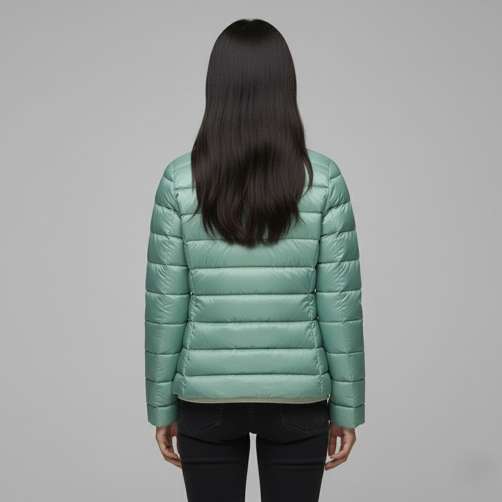 Chaqueta Acolchada Puffer Jacket Mujer Cuello Alto