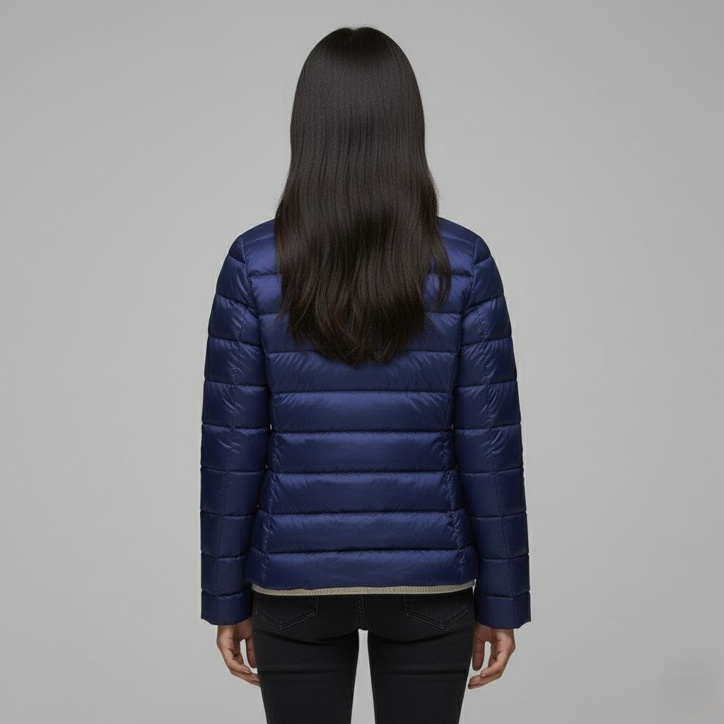 Chaqueta Acolchada Puffer Jacket Mujer Cuello Alto