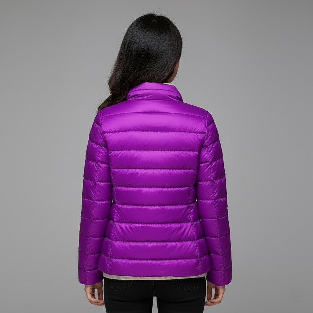 Chaqueta Acolchada Puffer Jacket Mujer Cuello Alto