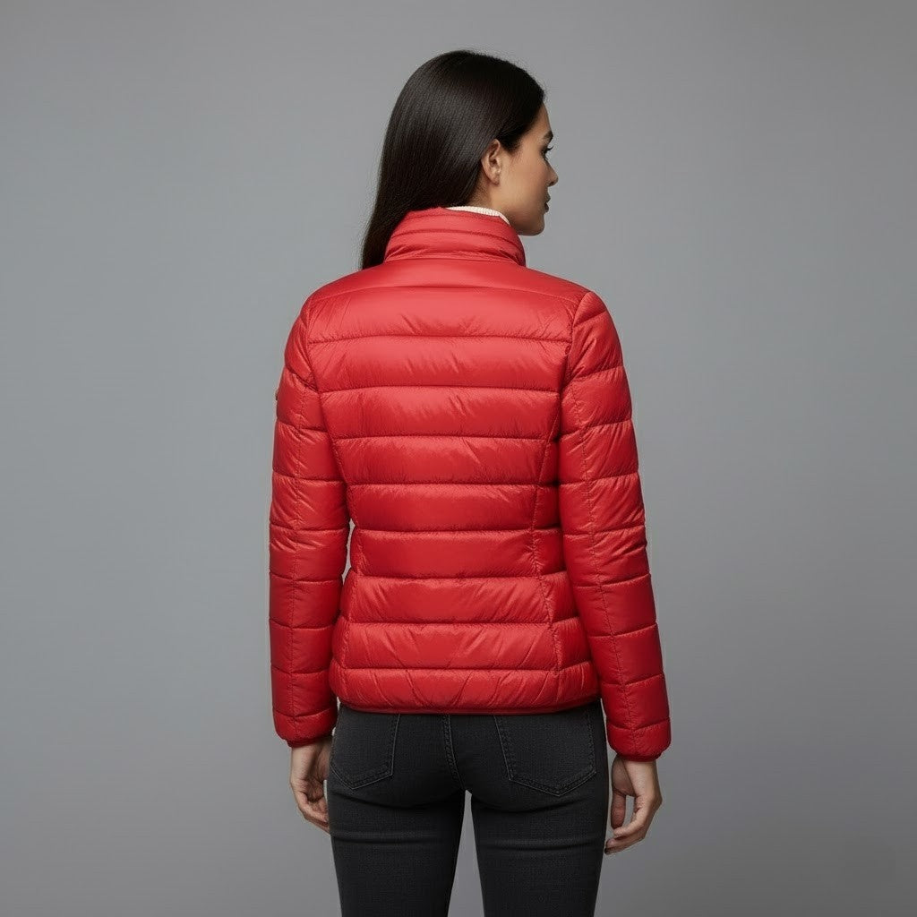 Chaqueta Acolchada Puffer Jacket Mujer Cuello Alto