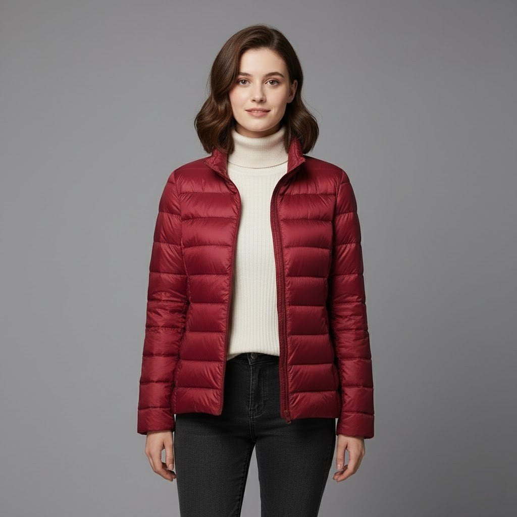 Chaqueta Acolchada Puffer Jacket Mujer Cuello Alto