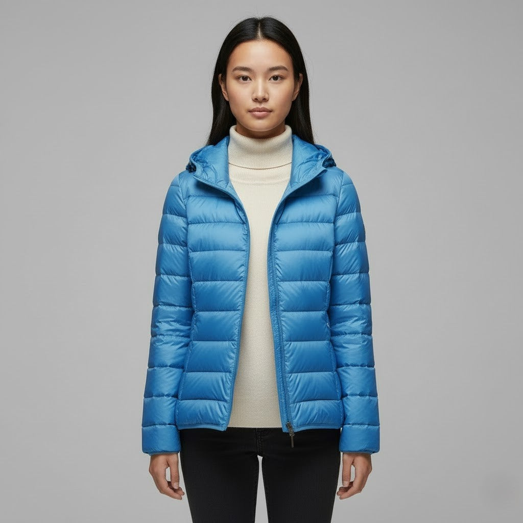 Chaqueta Acolchada Puffer Jacket Mujer Cuello Alto
