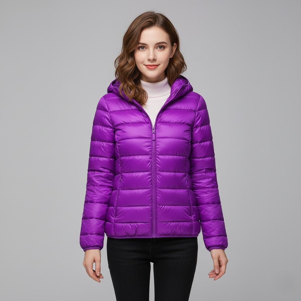 Chaqueta Acolchada Puffer Jacket Mujer Cuello Alto