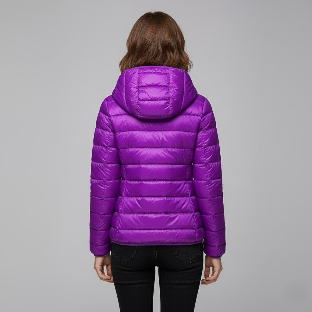 Chaqueta Acolchada Puffer Jacket Mujer Cuello Alto