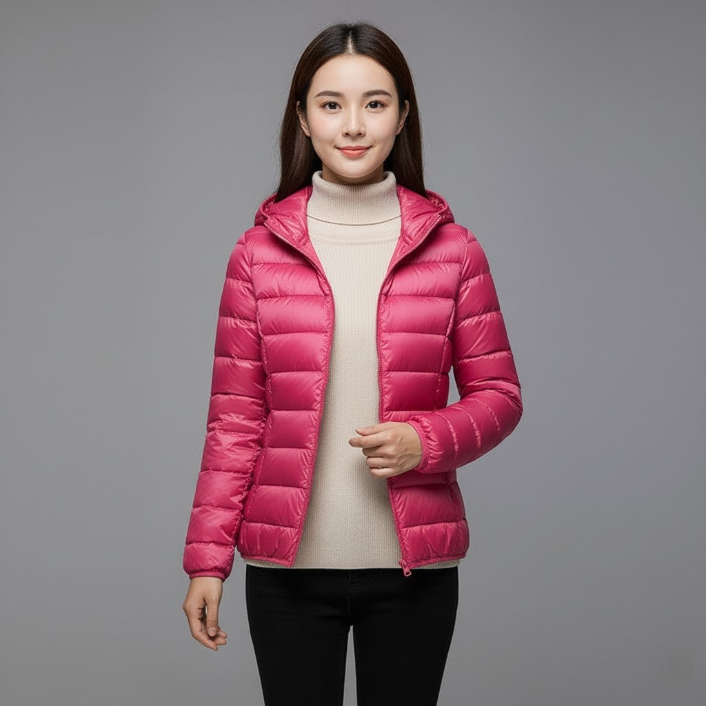 Chaqueta Acolchada Puffer Jacket Mujer Cuello Alto