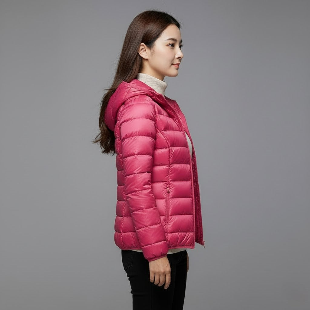 Chaqueta Acolchada Puffer Jacket Mujer Cuello Alto