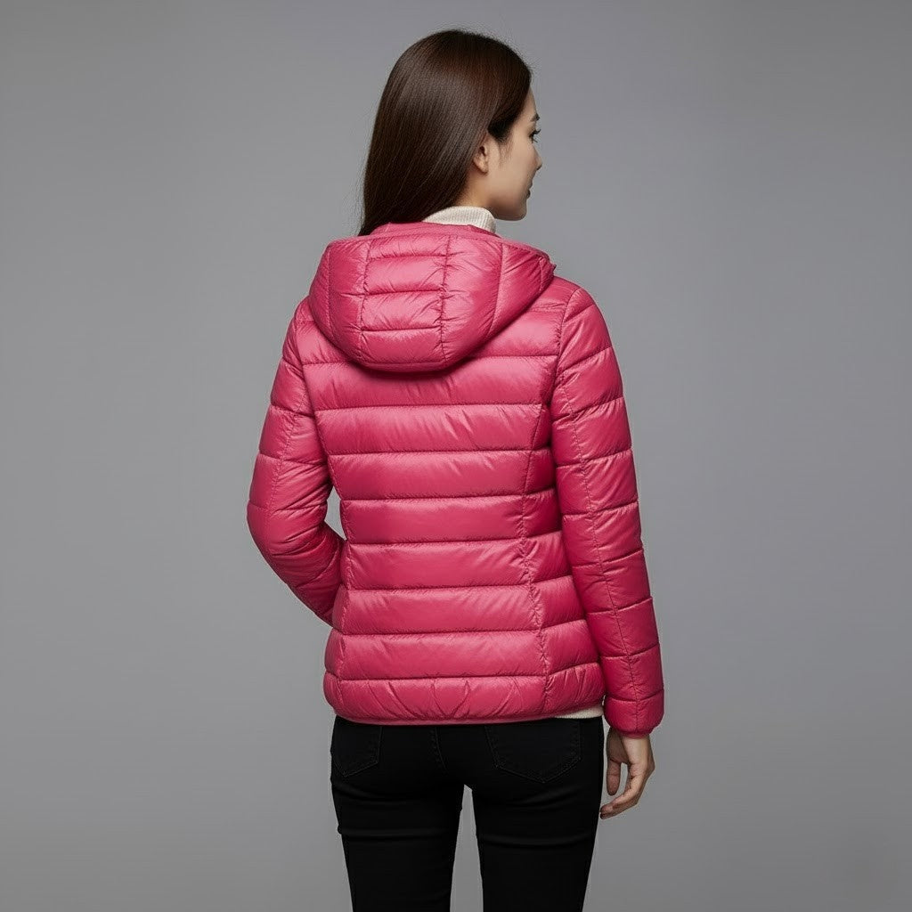 Chaqueta Acolchada Puffer Jacket Mujer Cuello Alto