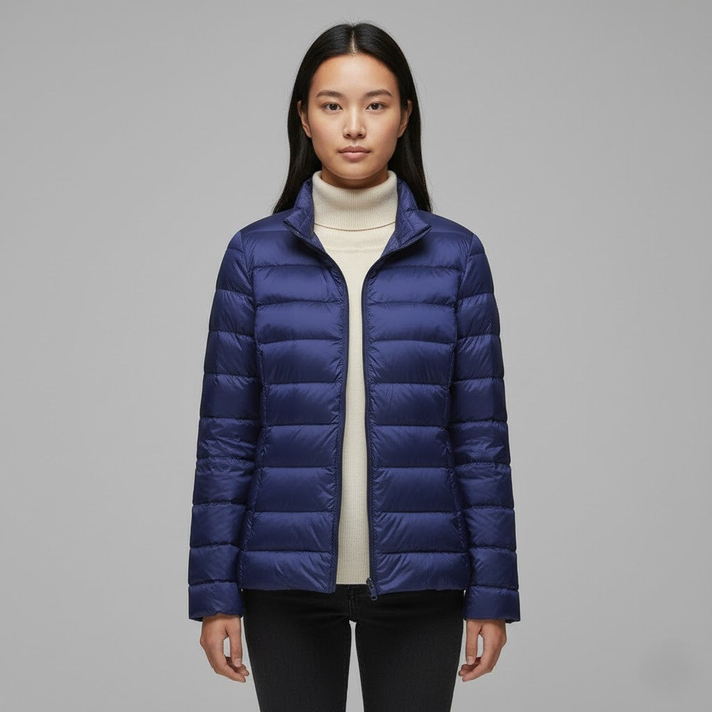 Chaqueta Acolchada Puffer Jacket Mujer Cuello Alto