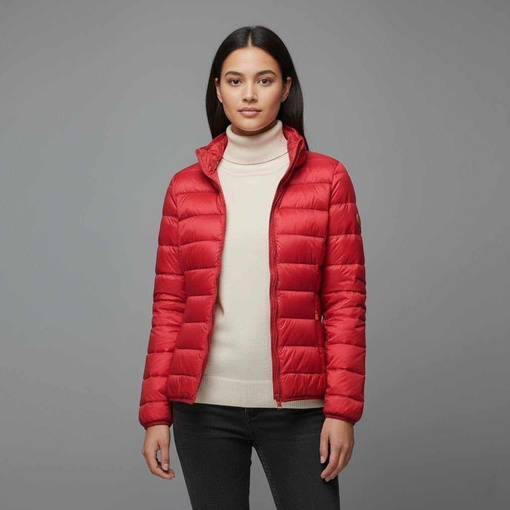 Chaqueta Acolchada Puffer Jacket Mujer Cuello Alto