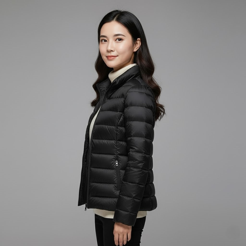 Chaqueta Acolchada Puffer Jacket Mujer Cuello Alto