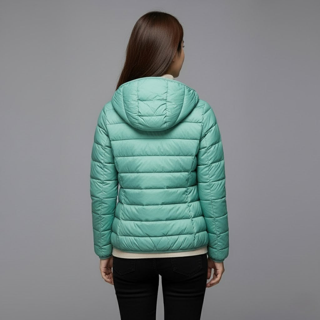 Chaqueta Acolchada Puffer Jacket Mujer Cuello Alto
