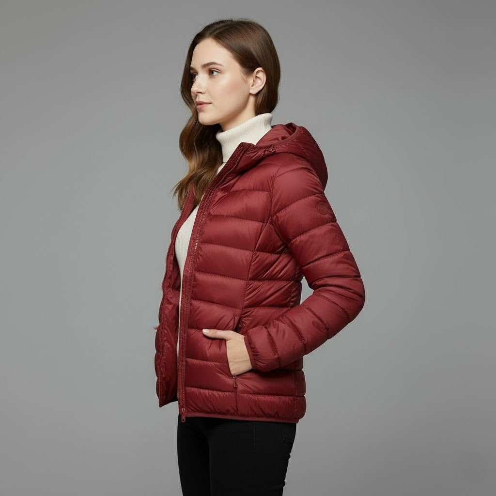 Chaqueta Acolchada Puffer Jacket Mujer Cuello Alto